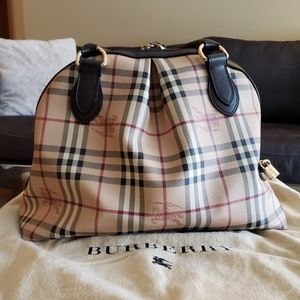 Burberry Large Bowling Haymarket Handbag